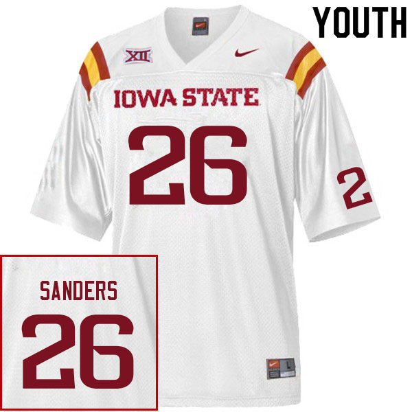 Iowa State Cyclones Youth #26 Eli Sanders Nike NCAA Authentic White College Stitched Football Jersey RB42V88AO